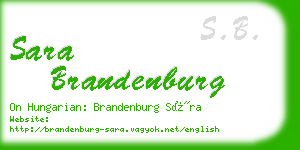 sara brandenburg business card